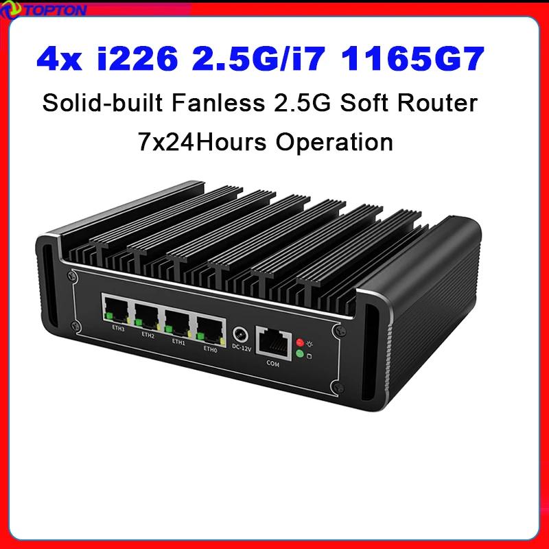 Ҹ pfSense ȭ  ǻ, 4  i225 i226 2.5G LAN, 11   ̴ PC i7 1165G7 2xDDR4 NVMe Ʈ 